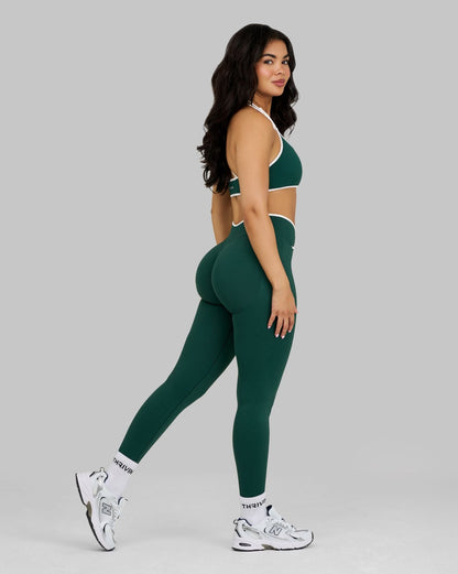 Legginsy Outline V w Talii | Zielony Sosnowy
