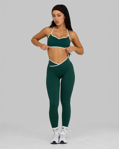 Legginsy Outline V w Talii | Zielony Sosnowy