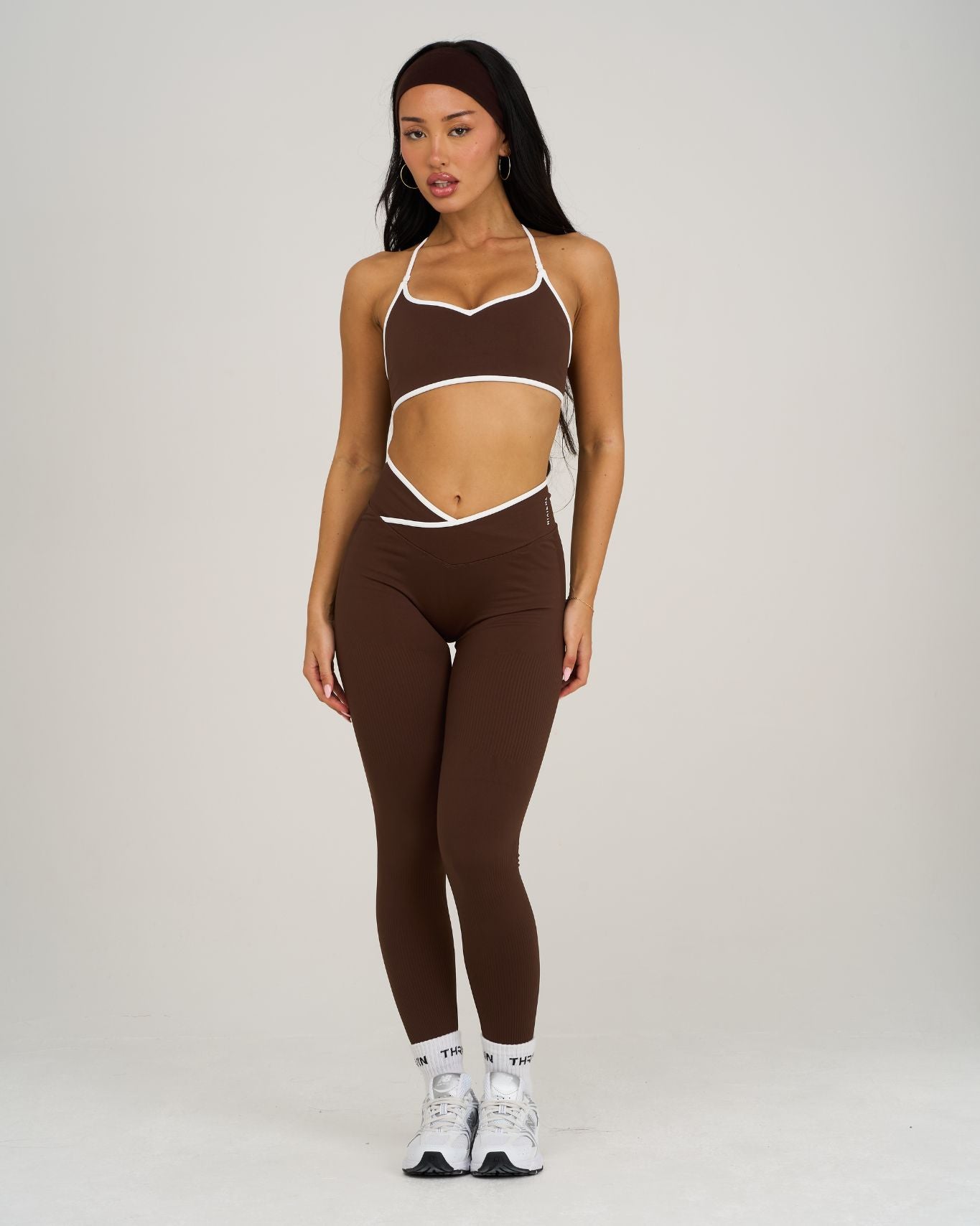 Legginsy Outline V w talii | Bourbon Brown