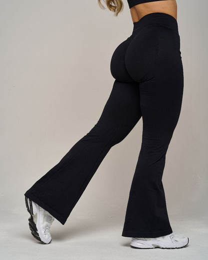 Legginsy Chiara V z rozszerzanymi nogawkami | Czysta czerń