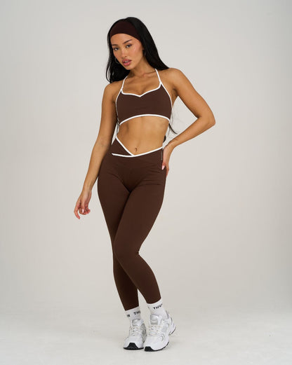 Legginsy Outline V w talii | Bourbon Brown