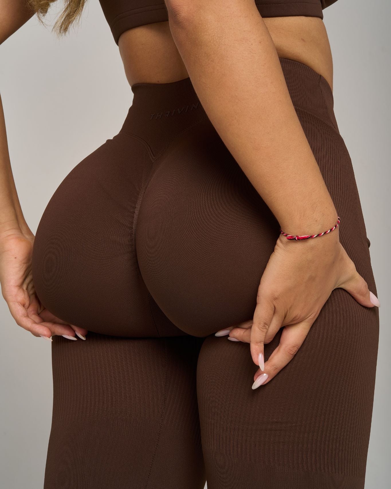 Legginsy Chiara V z szerokimi nogawkami | Bourbonowy Brąz