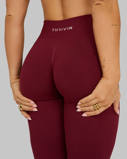 Legginsy Konturowe z Żebrowanym Wzorem | Wyborne Wino