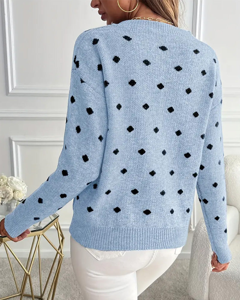 Sweter z Okrągłym Dekoltem z Długim Rękawem