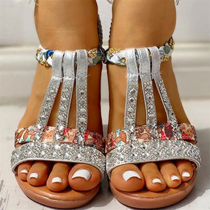 Super urocze błyszczące elastyczne sandały na platformie dla kobiet