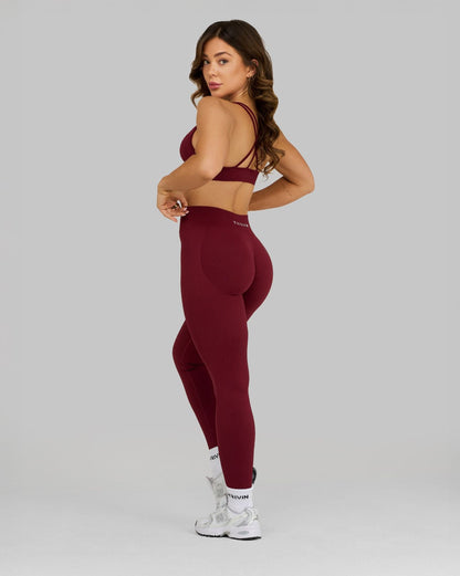 Legginsy Konturowe z Żebrowanym Wzorem | Wyborne Wino