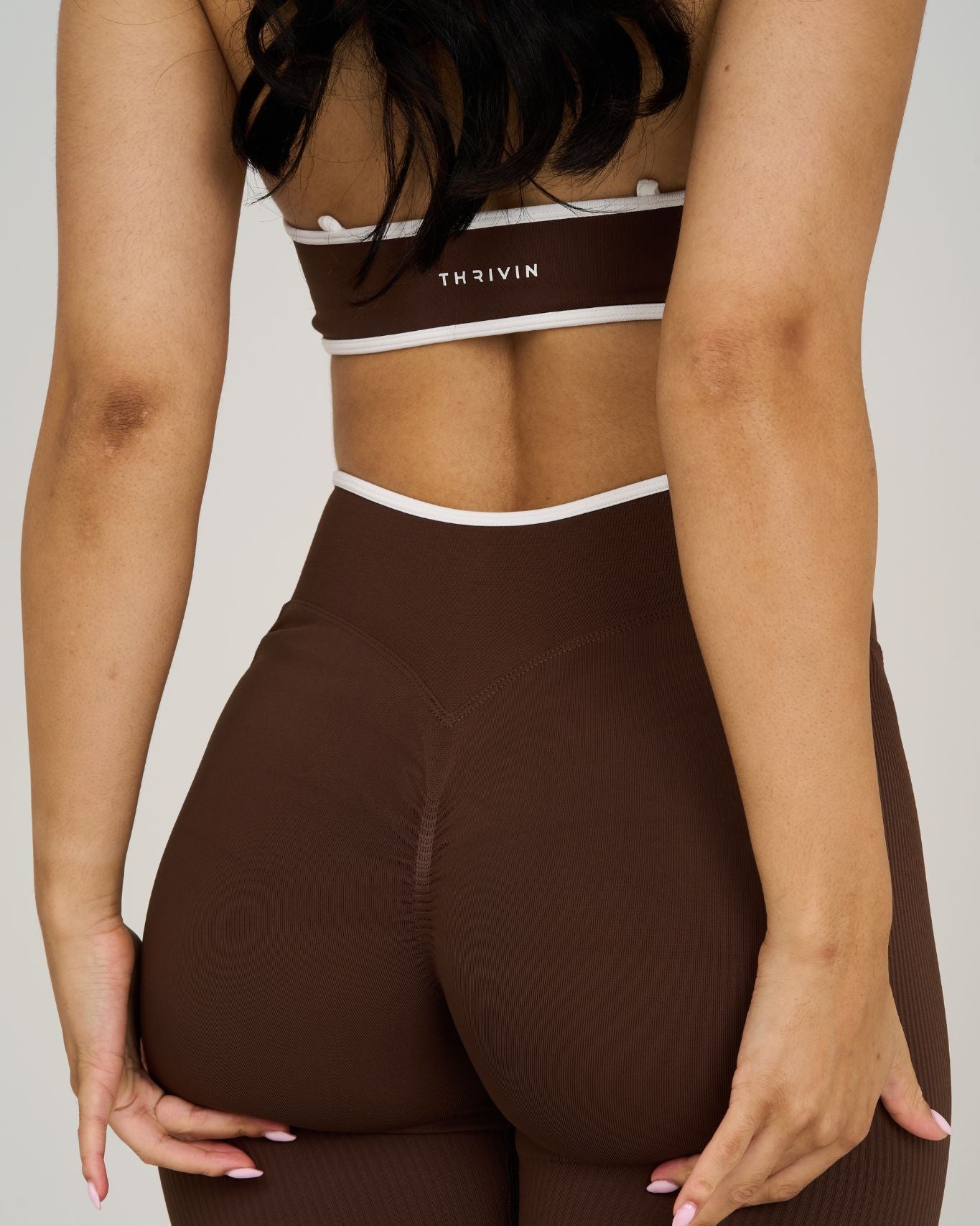 Legginsy Outline V w talii | Bourbon Brown