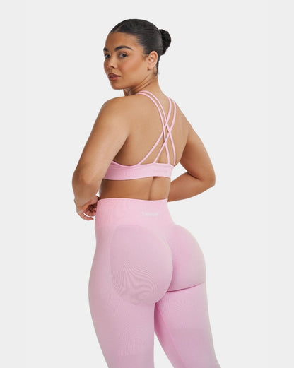 Biustonosz V-Neck Sculpt Seamless | Pilates Pink