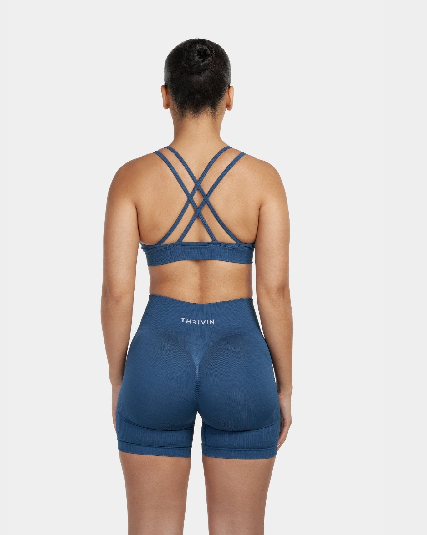 Biustonosz Sportowy V-Neck Sculpt Seamless | Głęboki Ocean