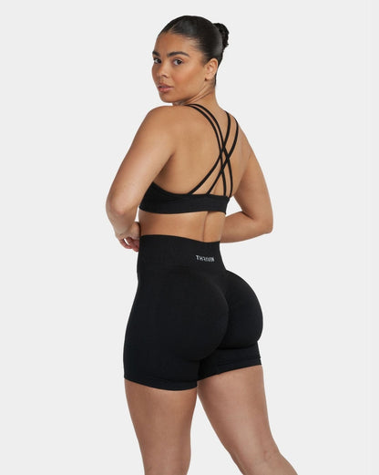 Biustonosz Sportowy V-Neck Sculpt Seamless | Czysta Czerń