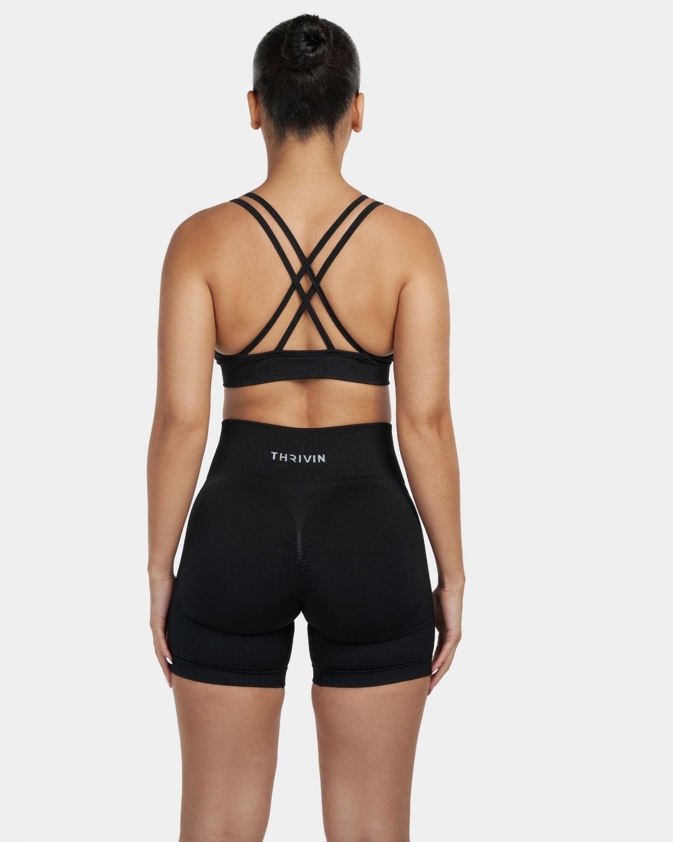 Biustonosz Sportowy V-Neck Sculpt Seamless | Czysta Czerń