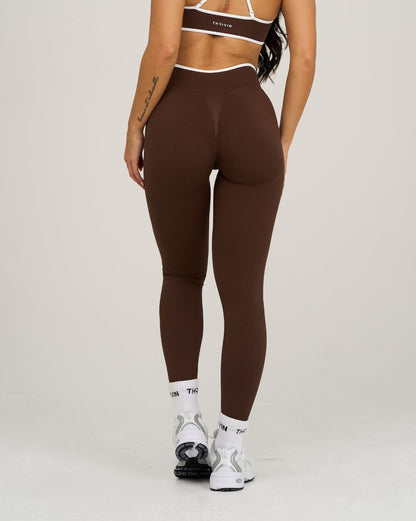 Legginsy Outline V w talii | Bourbon Brown
