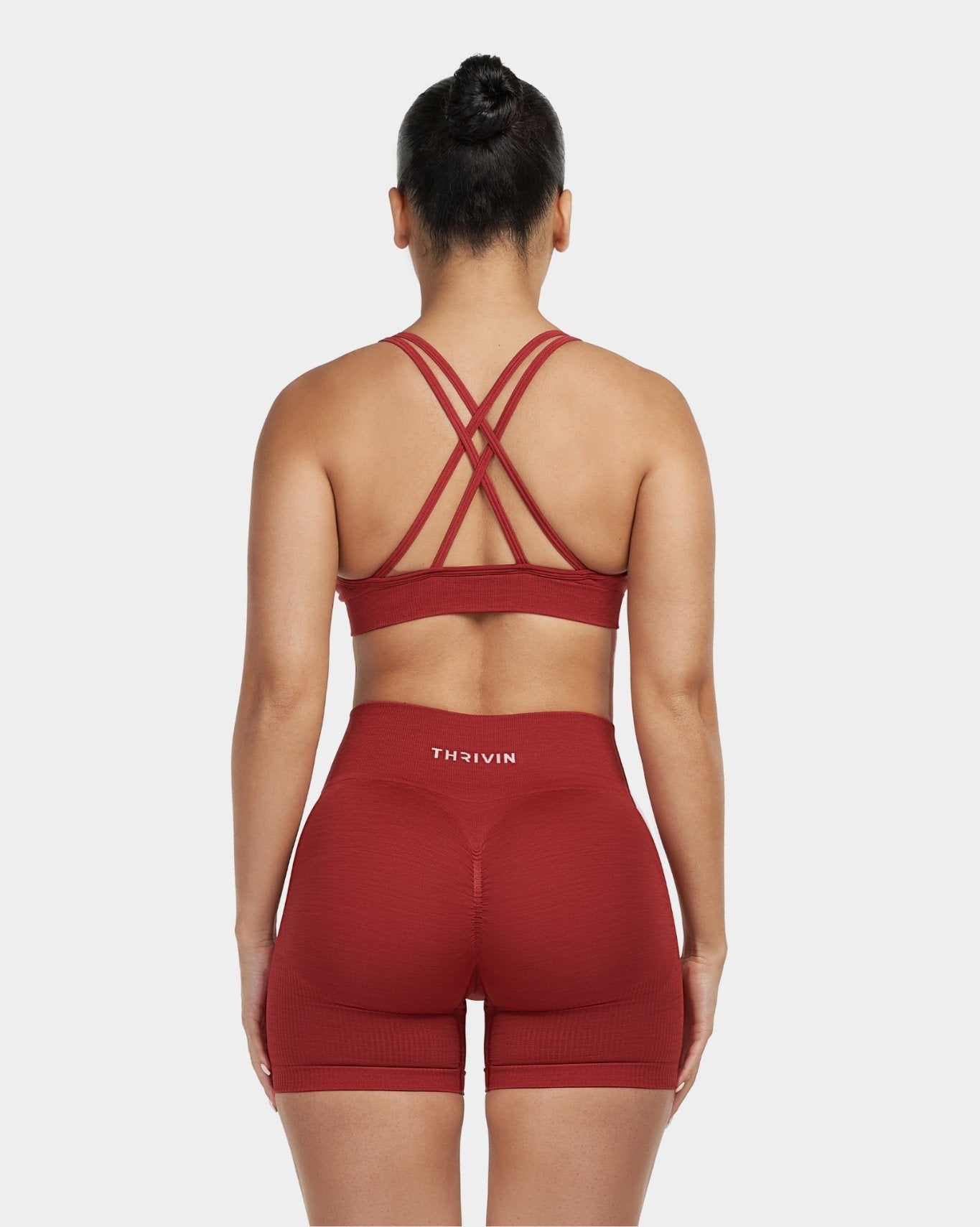 Biustonosz Sportowy V-Neck Sculpt Seamless | Cherry Spice