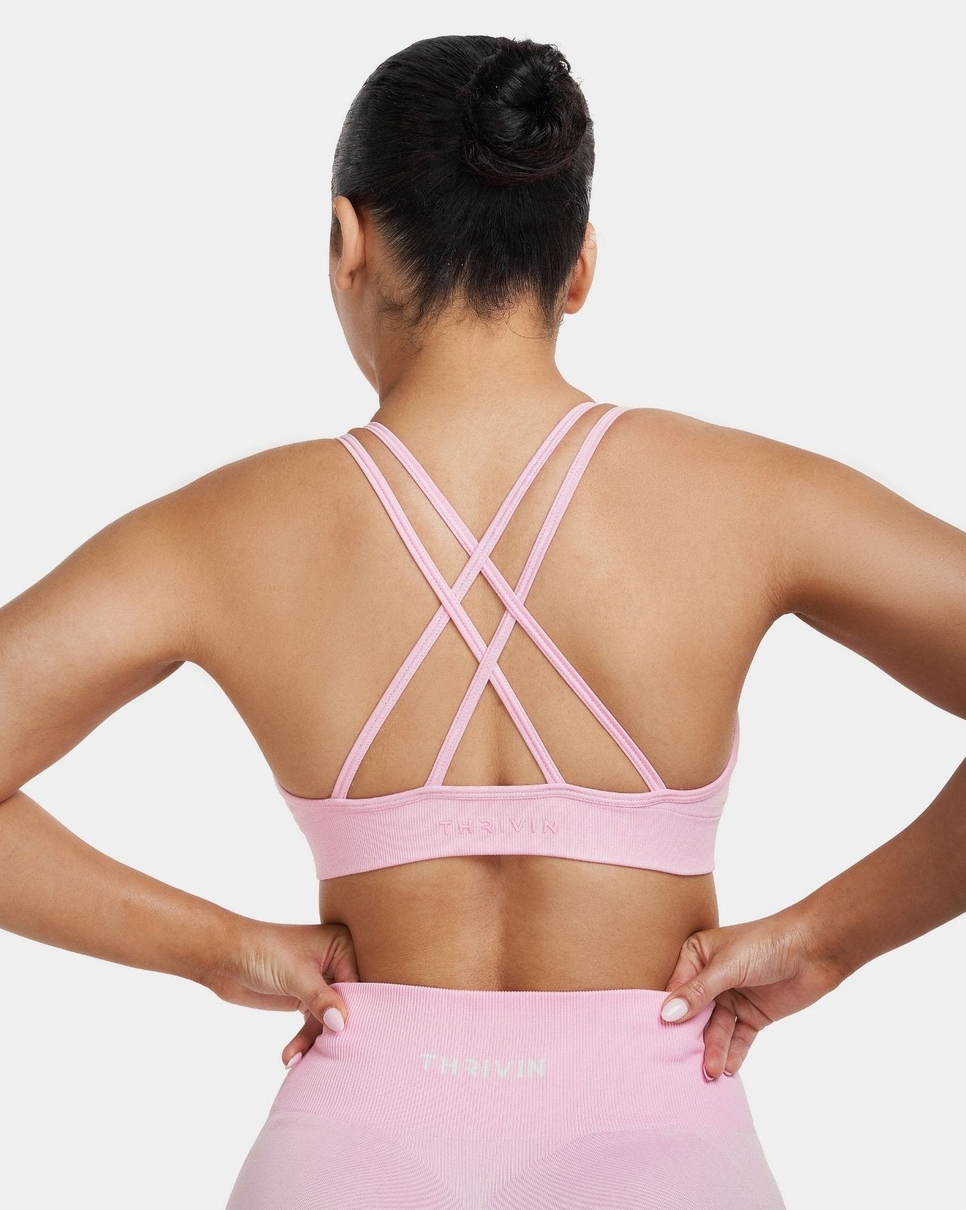 Biustonosz V-Neck Sculpt Seamless | Pilates Pink