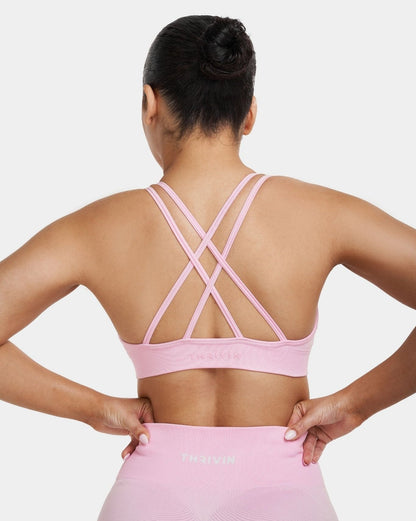 Biustonosz V-Neck Sculpt Seamless | Pilates Pink