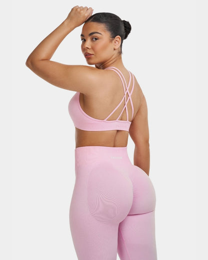 Biustonosz V-Neck Sculpt Seamless | Pilates Pink