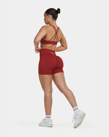 Biustonosz Sportowy V-Neck Sculpt Seamless | Cherry Spice