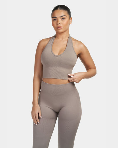 Top modelujący z halterem | Khaki
