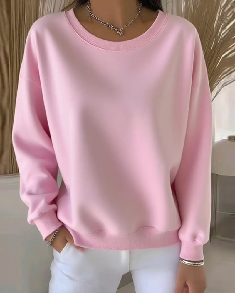 Hoodie Casual Jednolity Kolor