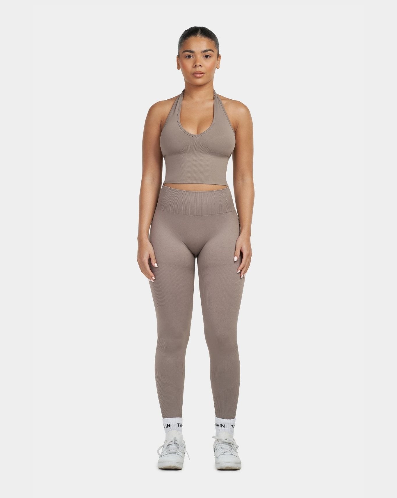 Top modelujący z halterem | Khaki
