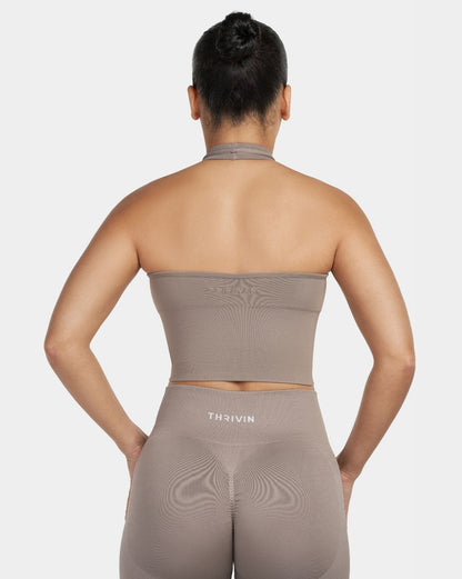 Top modelujący z halterem | Khaki