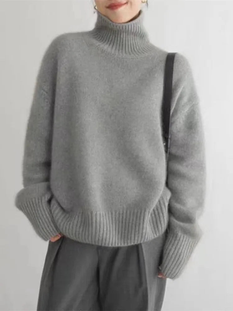 Isabella – Sweter z wysokim kołnierzem z kaszmiru