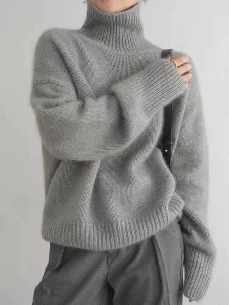 Isabella – Sweter z wysokim kołnierzem z kaszmiru