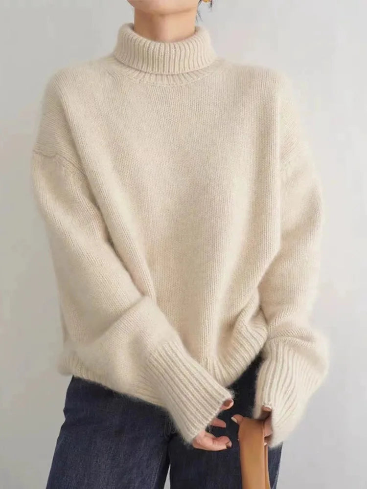 Isabella – Sweter z wysokim kołnierzem z kaszmiru