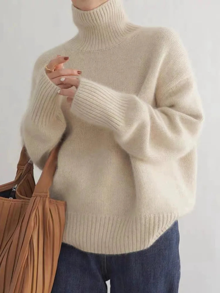 Isabella – Sweter z wysokim kołnierzem z kaszmiru