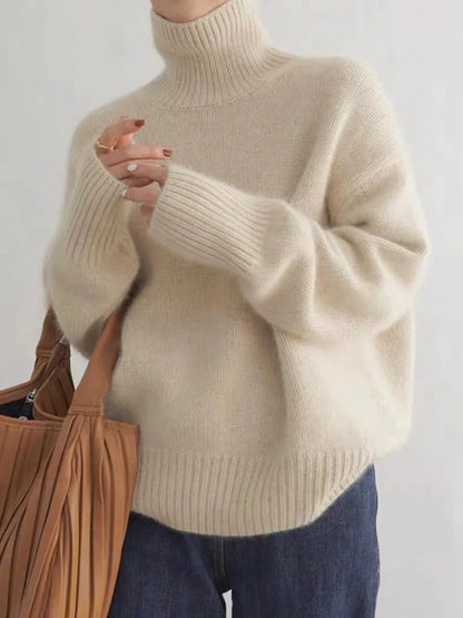 Isabella – Sweter z wysokim kołnierzem z kaszmiru