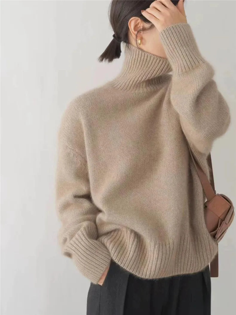 Isabella – Sweter z wysokim kołnierzem z kaszmiru