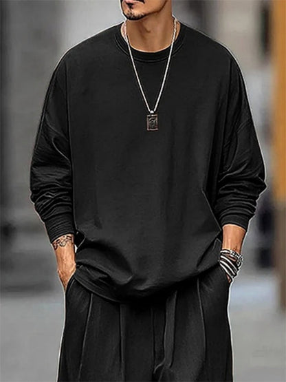 ‌Męski jesienny streetwear, wygodny, modny, luźny zestaw