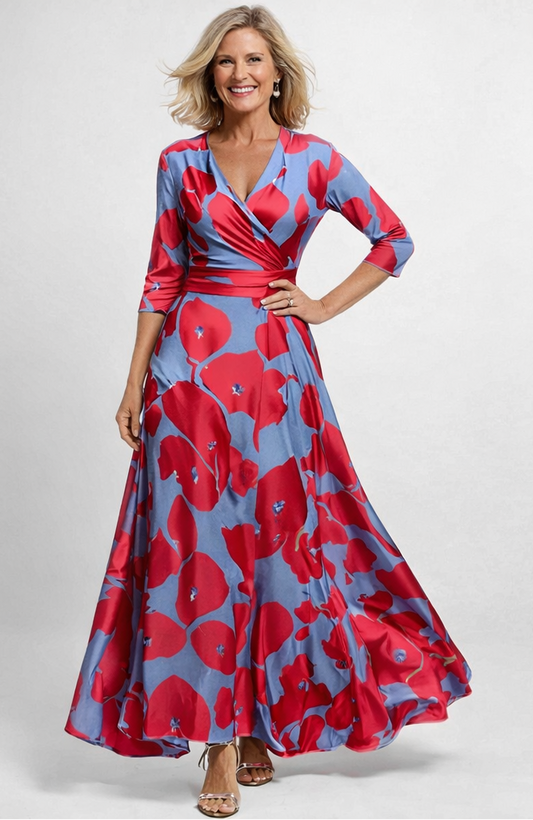 COZYA | Denise - Sukienka Maxi w Kwiaty