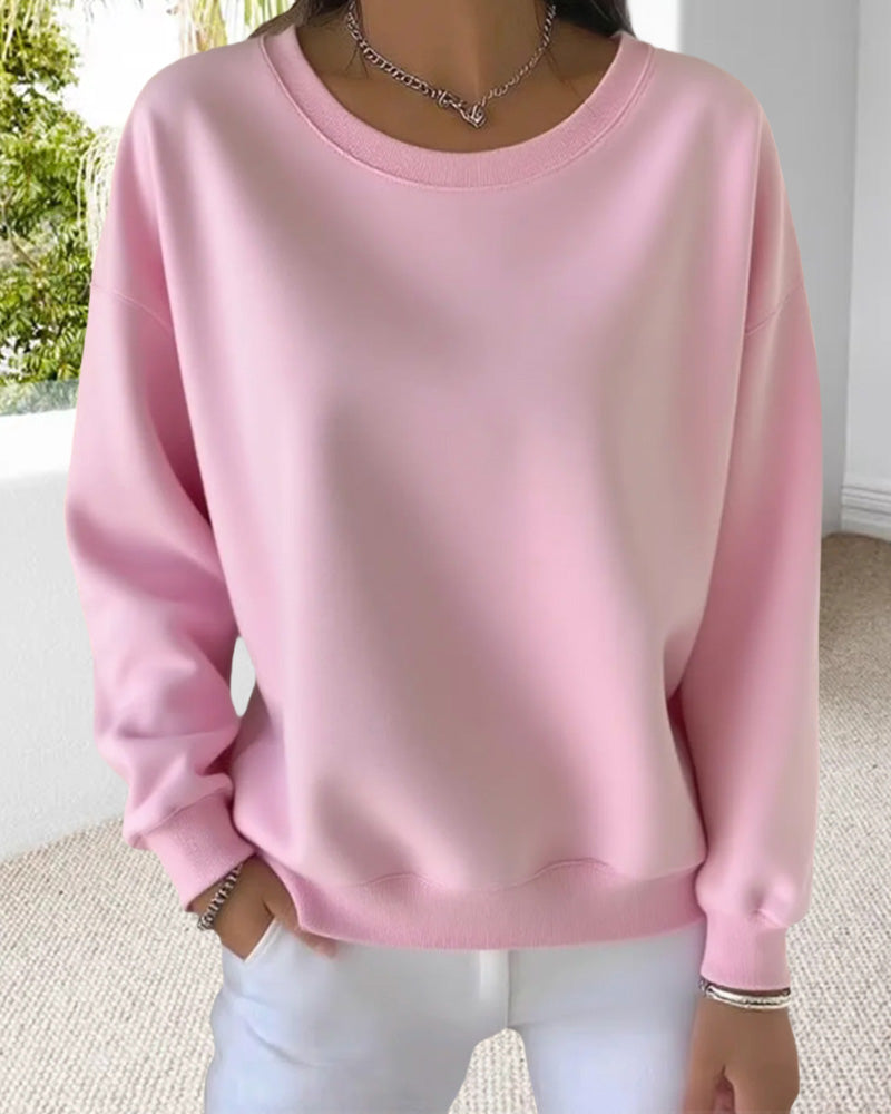 Hoodie Casual Jednolity Kolor