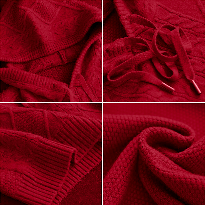 Leonie | Sweter z kapturem z wzorem jacquard