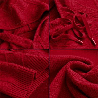 Leonie | Sweter z kapturem z wzorem jacquard
