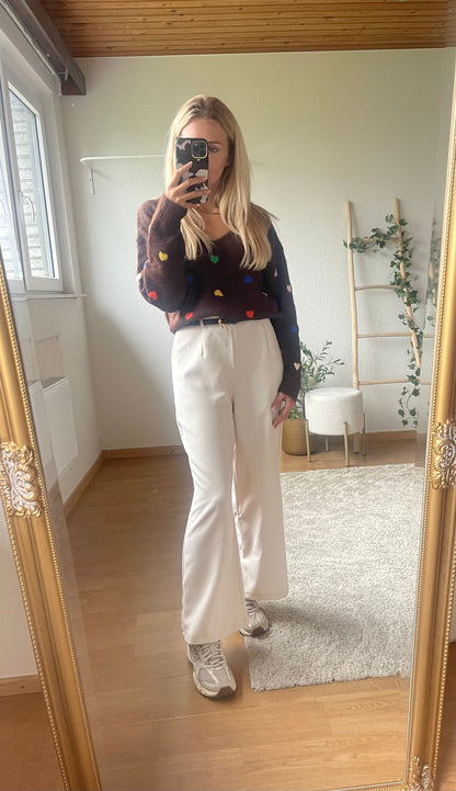 Chocolate Hartjes Sweater V-neck🍫